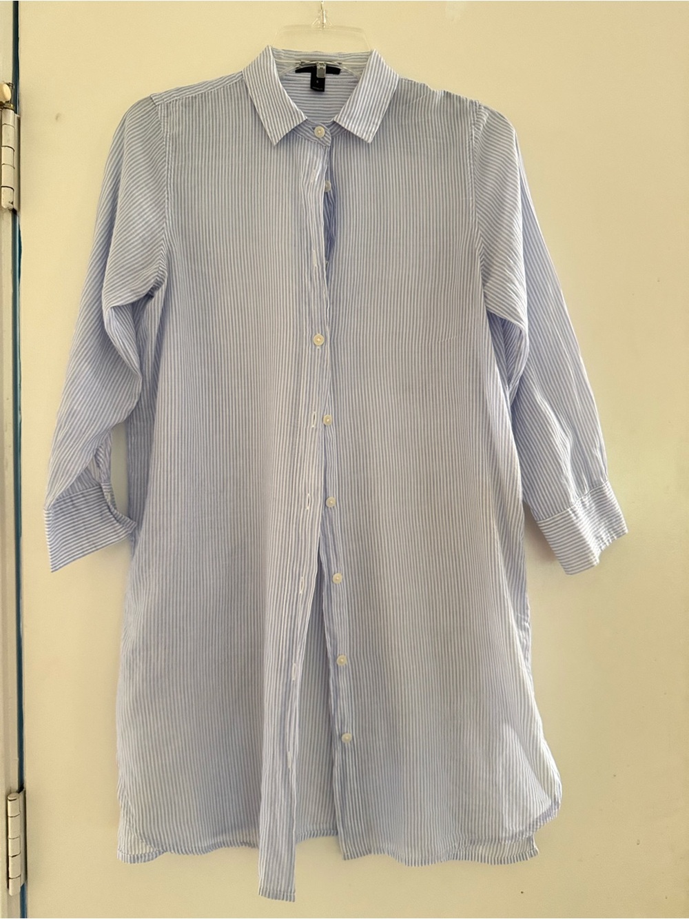 J. Crew Light Blue Pinstripe Women's Button-Down Tunic Coverup